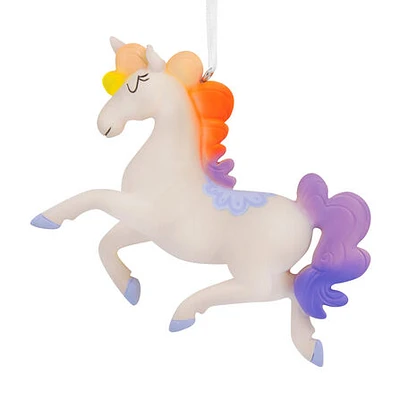 Whimsical Unicorn With Rainbow Mane Hallmark Ornament