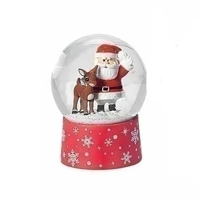 Rudolph and Santa Mini Snow Globe