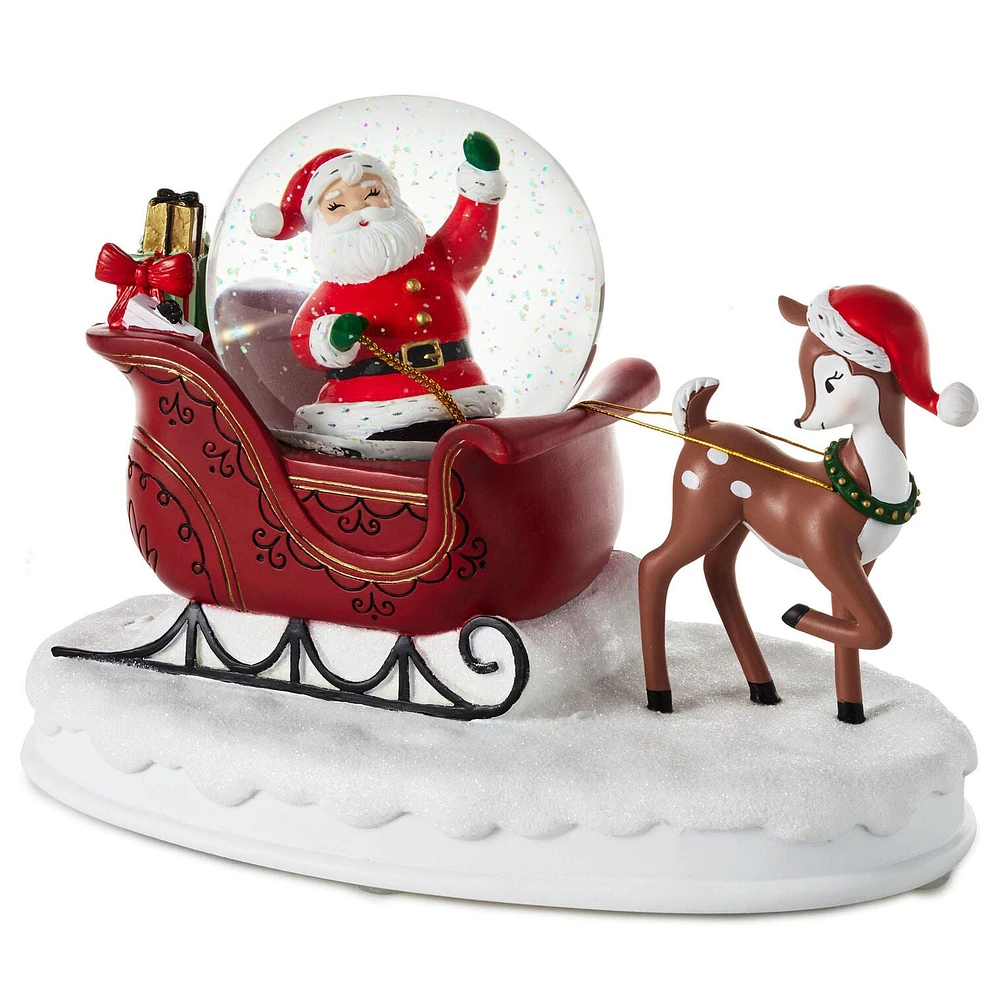 Santa's Sleigh Musical Snow Globe