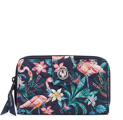 RFID Turnlock Wallet - Flamingo Garden