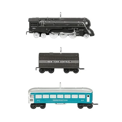 Mini Lionel® 221 Steam Locomotive and Tender With 2431 Observation Car Ornaments, Set of 3