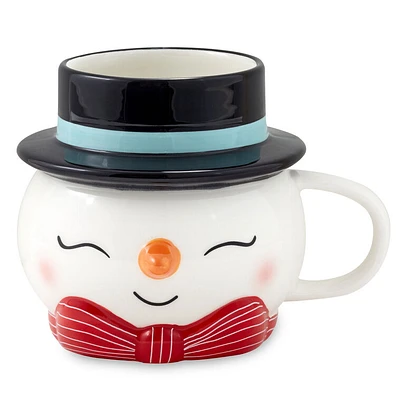 Smiling Snowman Holiday Sculpted Mug, 20.5 oz