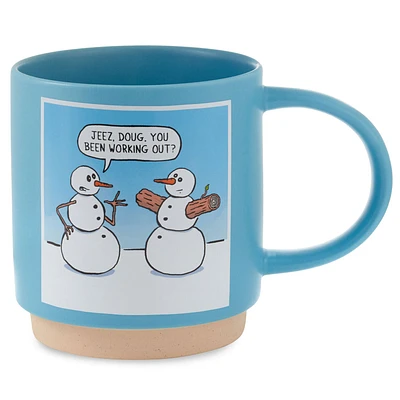 Buff Snowman Funny Holiday Mug, 16 oz