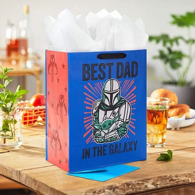 Star Wars: The Mandalorian™ Best Dad in the Galaxy Large Father's Day Gift Bag 13"