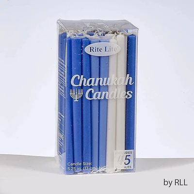 Chanukah Candles, Blue & White Deluxe Box (45 Count)