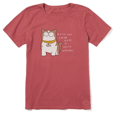 Quirky Exotic Love Cats Short Sleeve Tee Women's