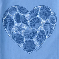 Shell Heart Short Sleeve Vee Women's