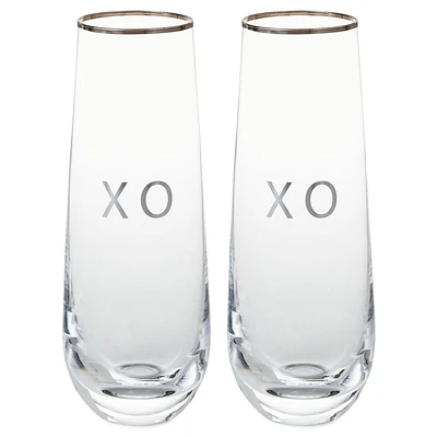 XO Stemless Champagne Flute Set