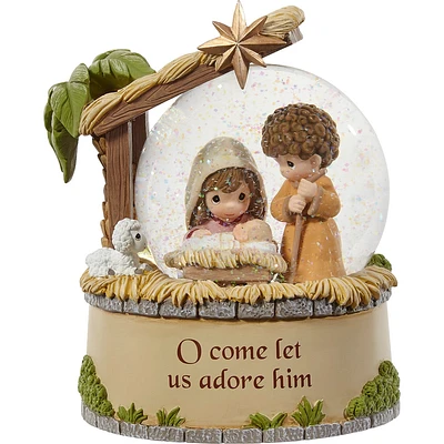 O Come Let Us Adore Him Musical Snow Globe