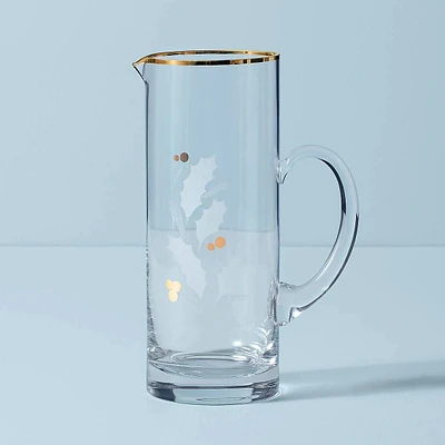 Holiday Gold Glass Pitcher