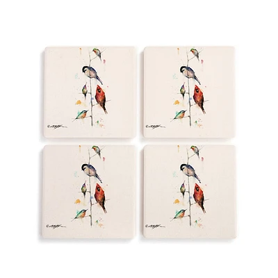 Birds on Branches Coasters - Set of 4