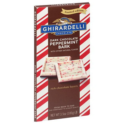 Ghirardelli Dark Chocolate Peppermint Bark Bar 3.5 oz