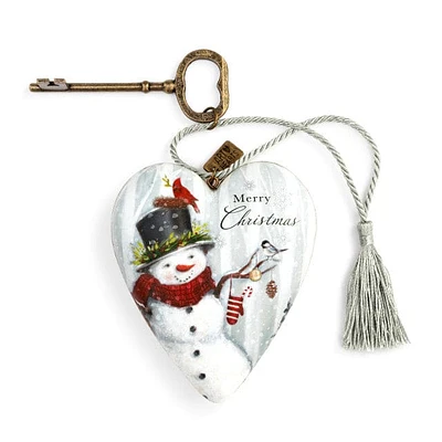 Merry Christmas Snowman Art Heart