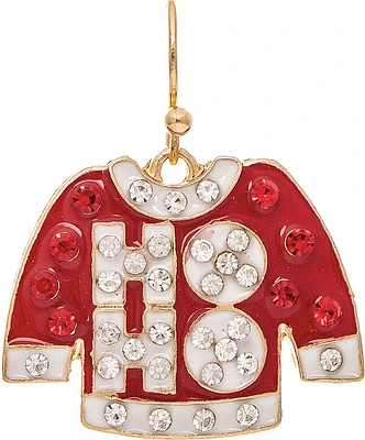 Gold HO HO Ugly Sweater Earrings