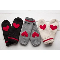 Knit Heart Mittens