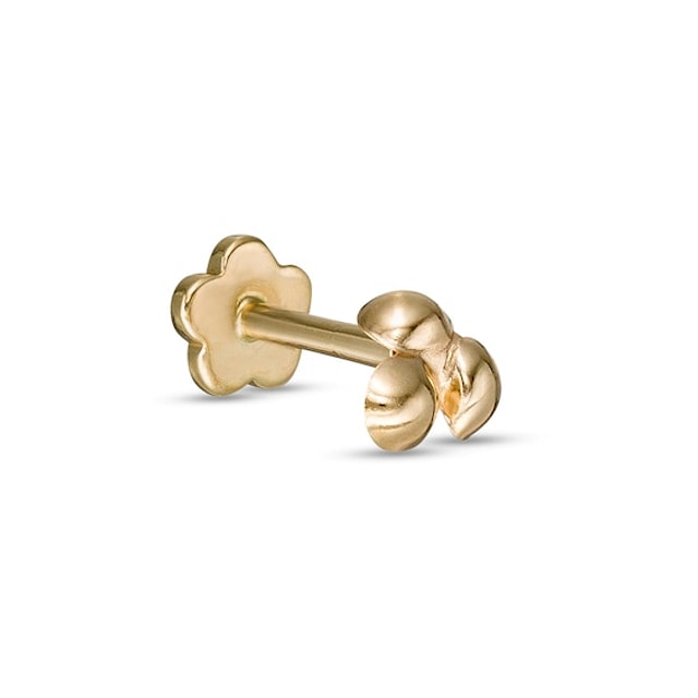 14K Gold Bead Trio Stud - 18G 5/16"