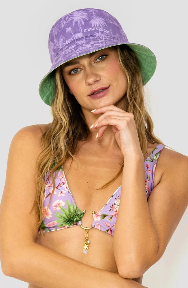 Bucket Hat Alma Viajera Reversible Verde/Morado