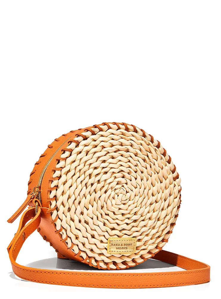 Woven Crossbody Cosmetic Bag