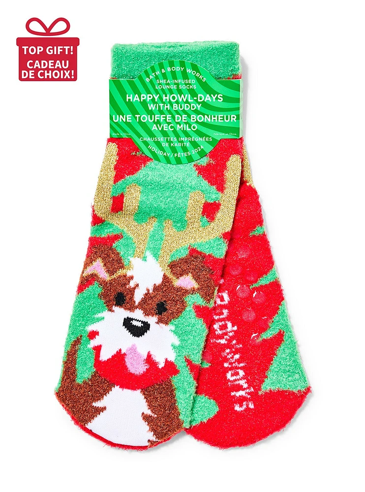 Holiday Pup Shea-Infused Lounge Socks