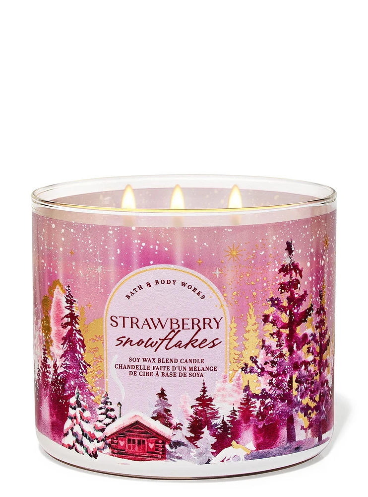 Strawberry Snowflakes 3-Wick Candle