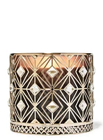 Porte-chandelle à 3 mèches diamant scintillant
