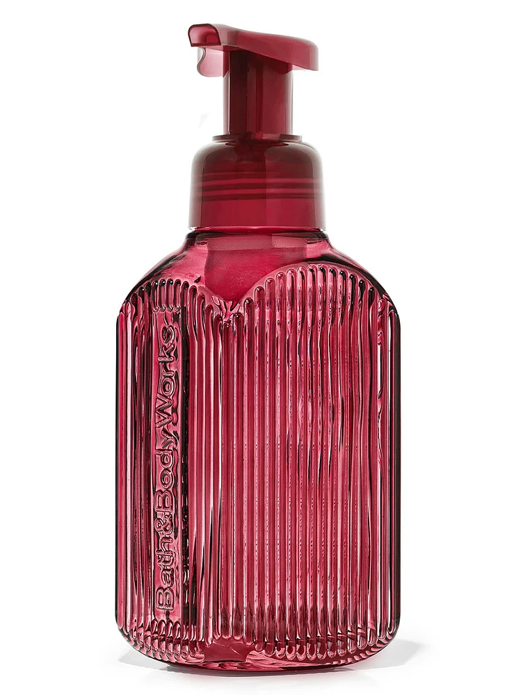 Maroon Vertical Lines Gentle & Clean Foaming Hand Soap Dispenser