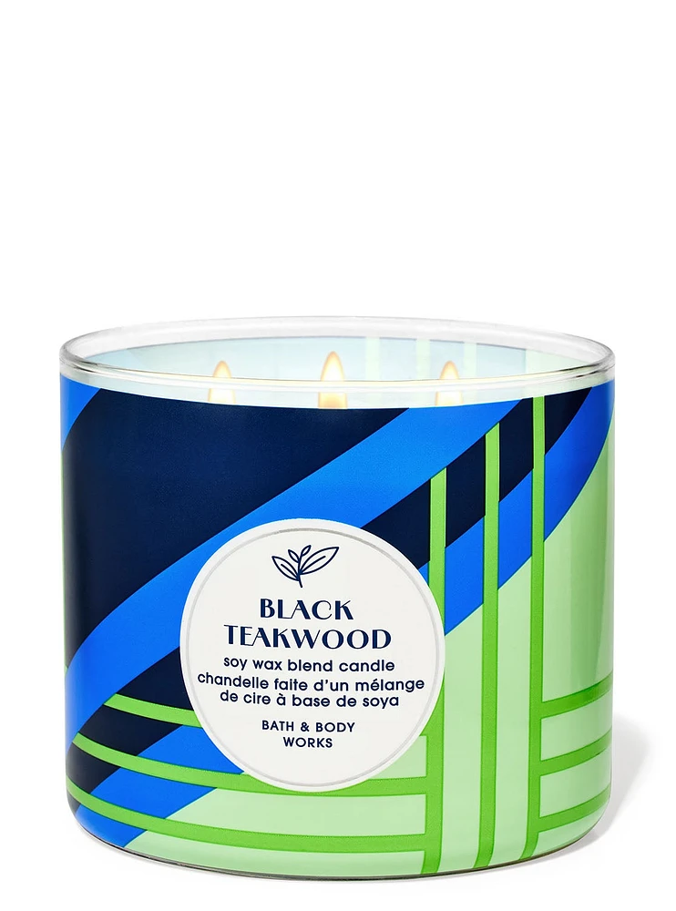 Black Teakwood 3-Wick Candle