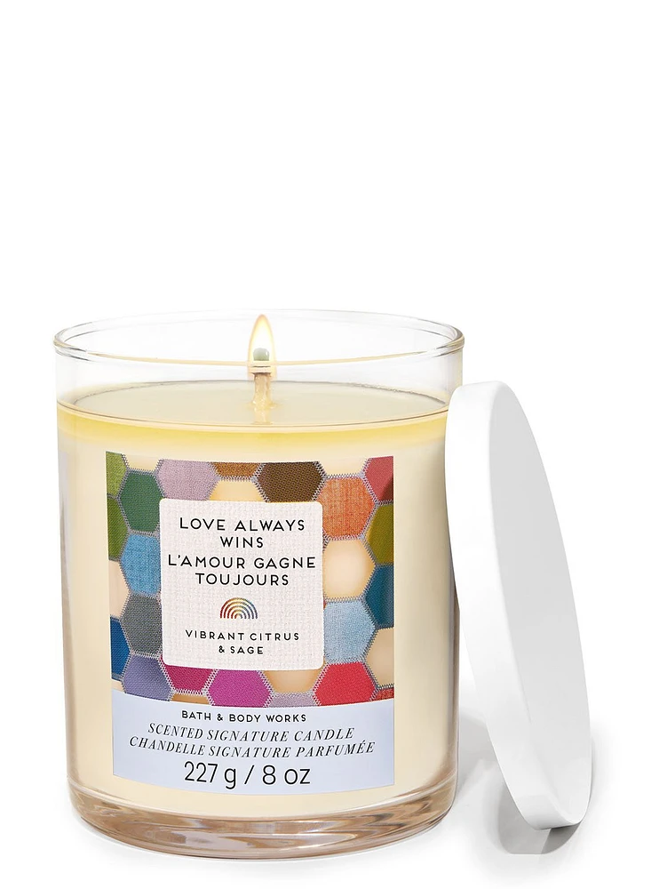 Love Always Wins Signature Single Wick Candle