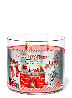 Snowy Peach Berry 3-Wick Candle