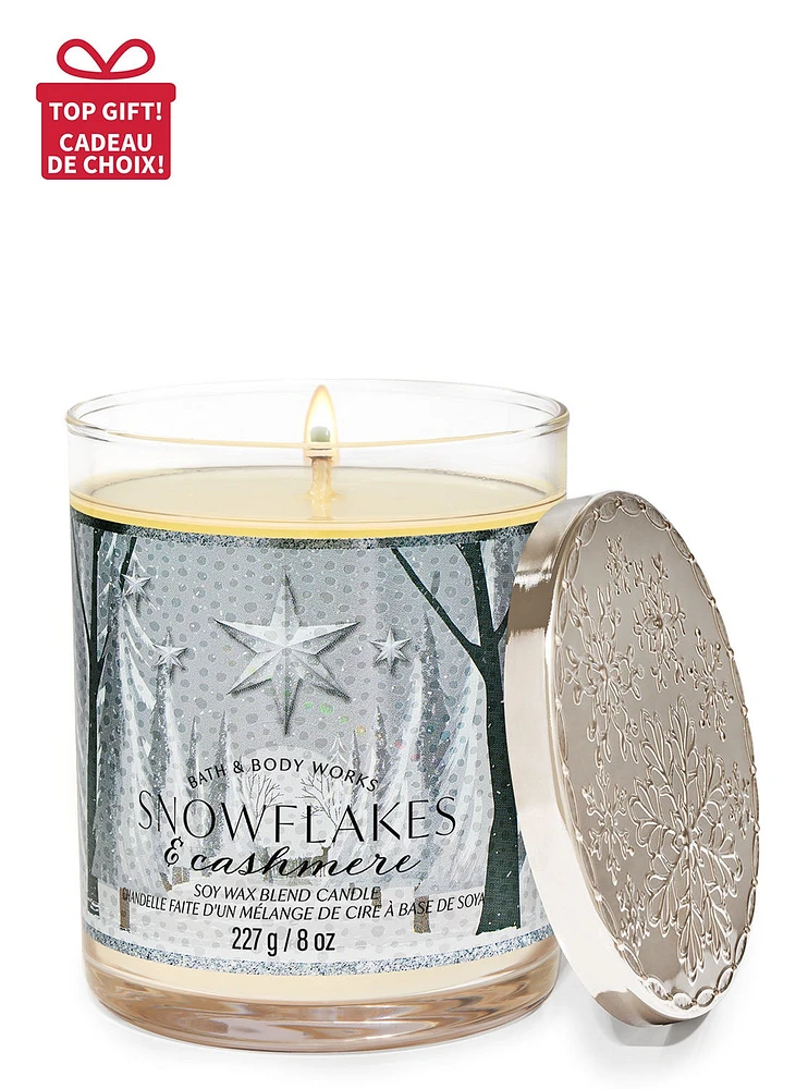 Snowflakes & Cashmere Single Wick Candle