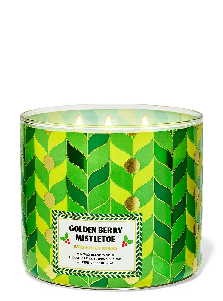 Golden Berry Mistletoe 3-Wick Candle