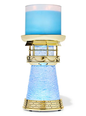 Light-up Lighthouse Water Globe 3-Wick Candle Holder