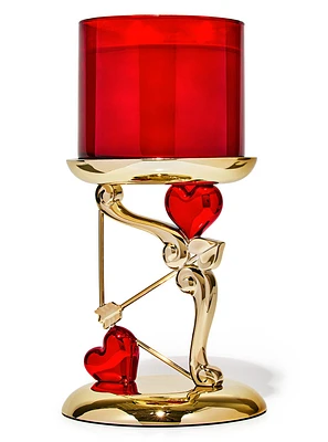 Heart Arrow Pedestal 3-Wick Candle Holder