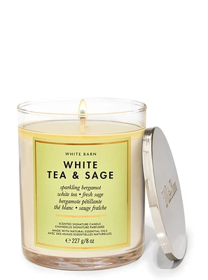 White Tea & Sage Signature Single Wick Candle