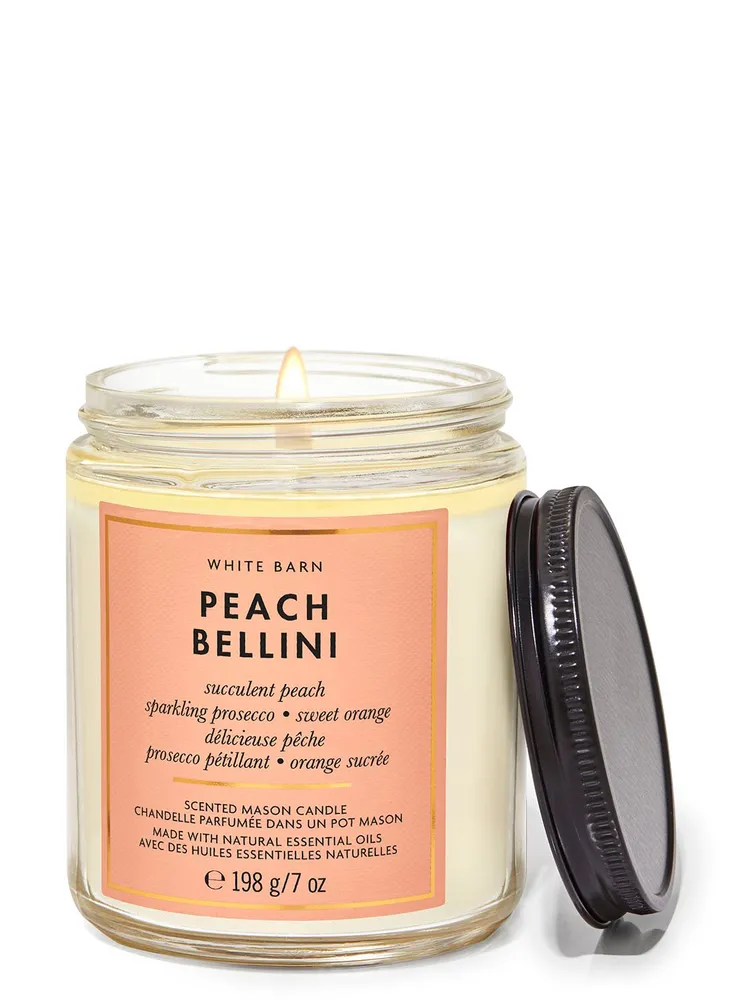 Peach Bellini Mason Single Wick Candle