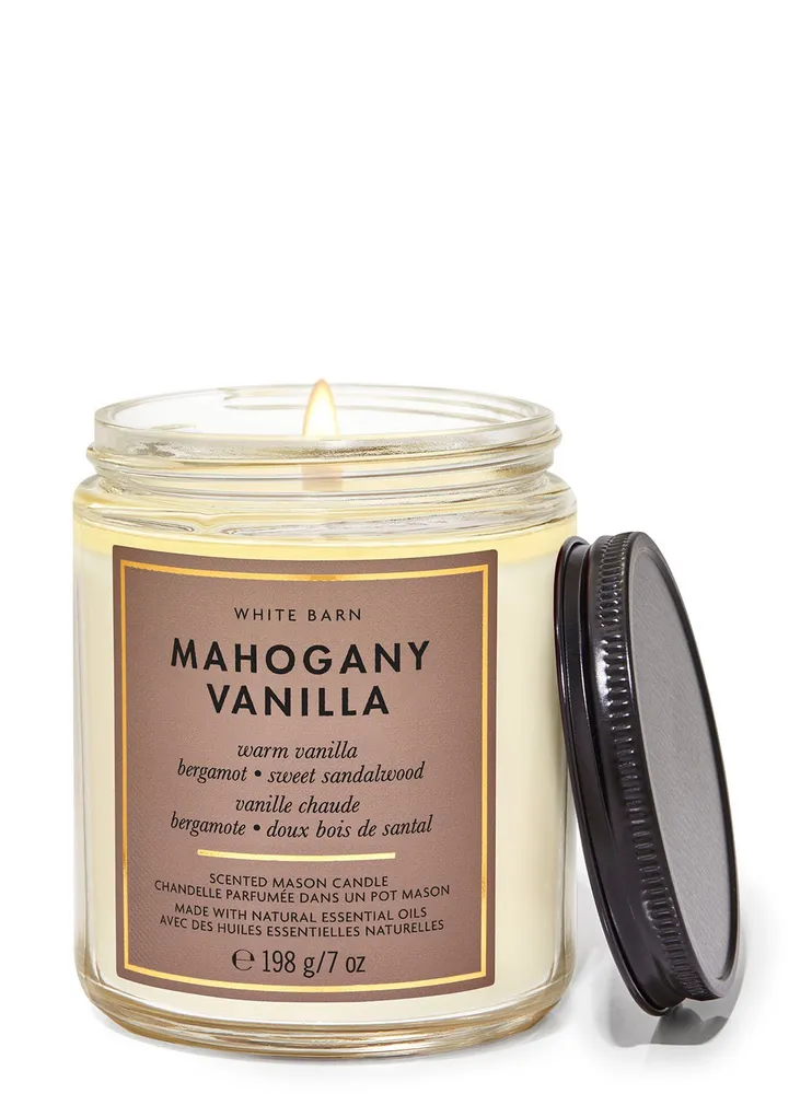 Mahogany Vanilla Mason Single Wick Candle