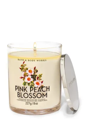 Pink Peach Blossom Signature Single Wick Candle