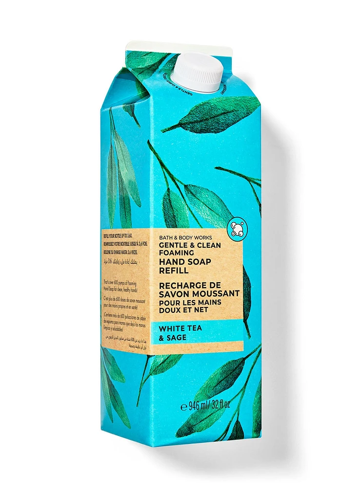 Recharge de savon moussant doux et net White Tea & Sage