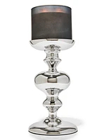 Silver Finial Pedestal 3-Wick Candle Holder