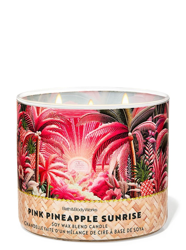 Chandelle à 3 mèches Pink Pineapple Sunrise