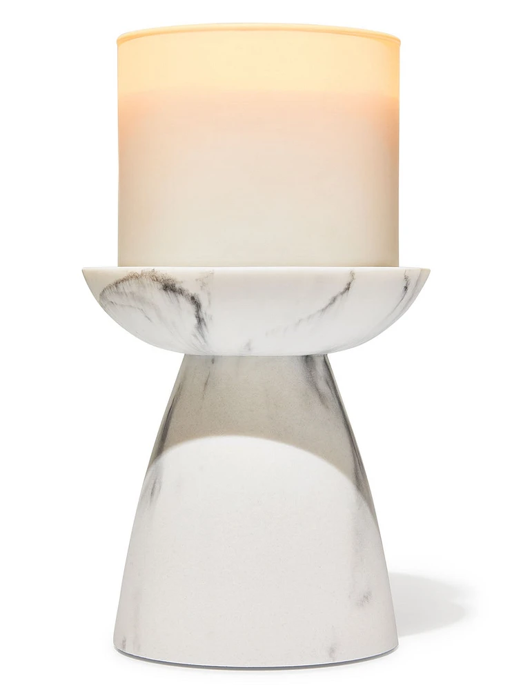 Marble Pedestal 3-Wick Candle Holder