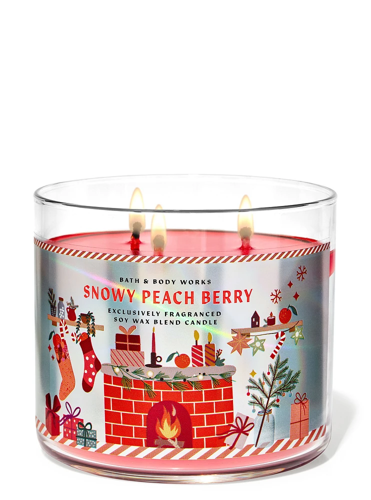 Snowy Peach Berry 3-Wick Candle