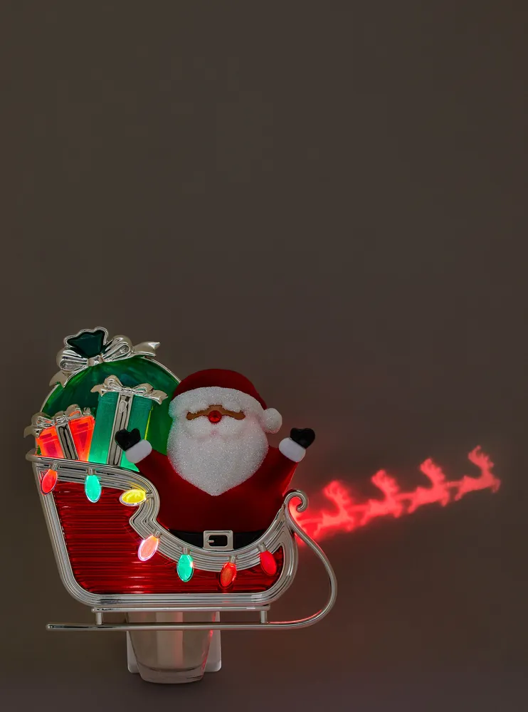 santa sleigh and reindeer projector