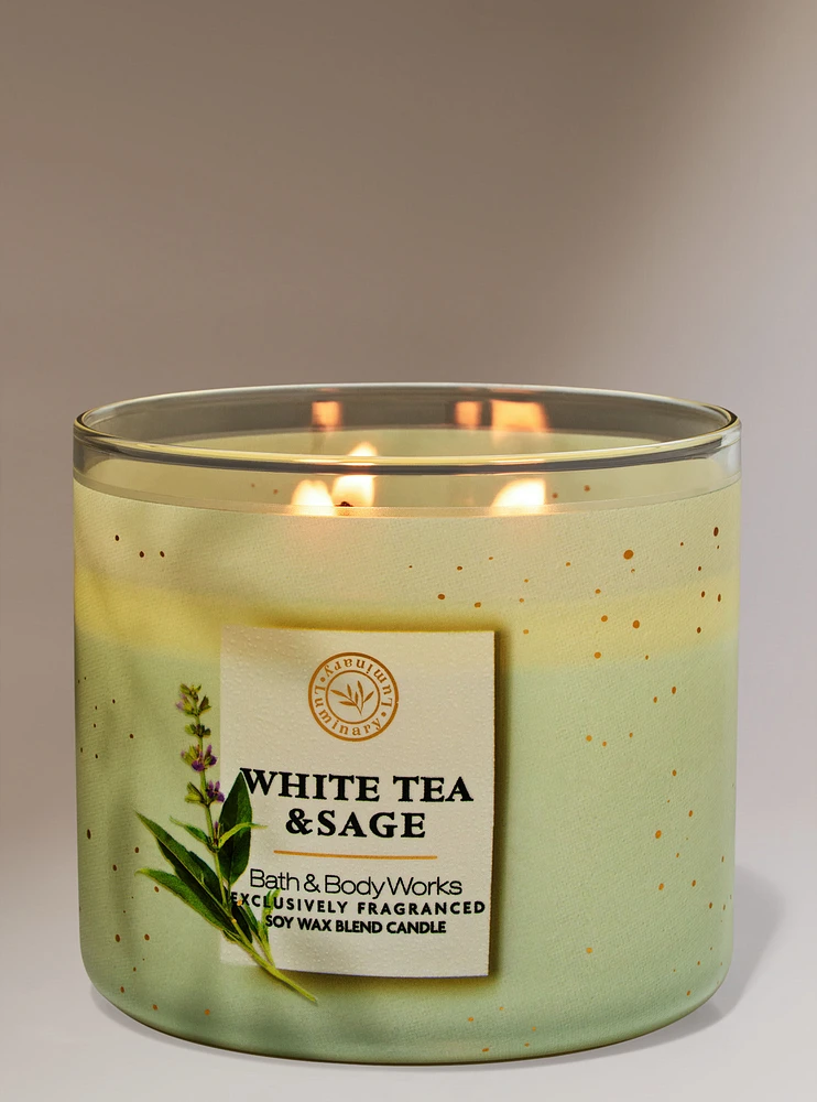 White Tea & Sage 3-Wick Candle