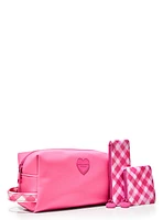 Pink Gingham with Pouches Dopp Kit