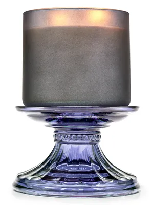 Fancy Glass Pedestal 3-Wick Candle Holder