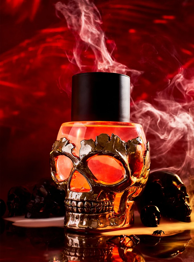 Light-up Color-changing Skull Waterglobe 3-Wick Candle Holder