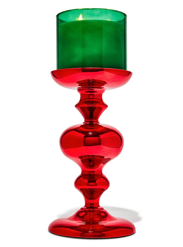 Finial Pedestal 3-Wick Candle Holder