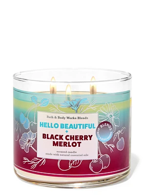 Hello Beautiful & Black Cherry Merlot 3-Wick Candle