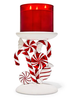 Peppermint Pedestal 3-Wick Candle Holder